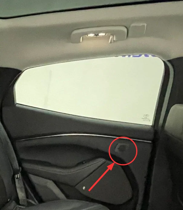 Ford Mustang Mach-E What is the black plastic square next to the rear grab handle? 1679241763979