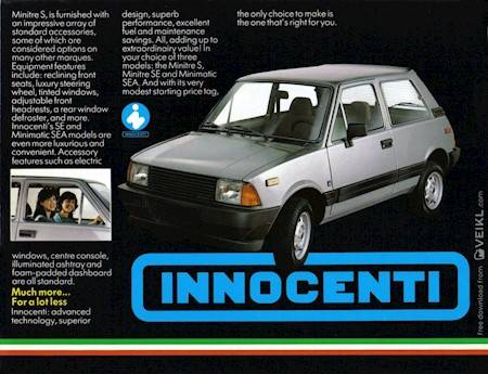 Ford Mustang Mach-E What vehicles have you owned? Innocenti Minitre Brochure 1984 EN