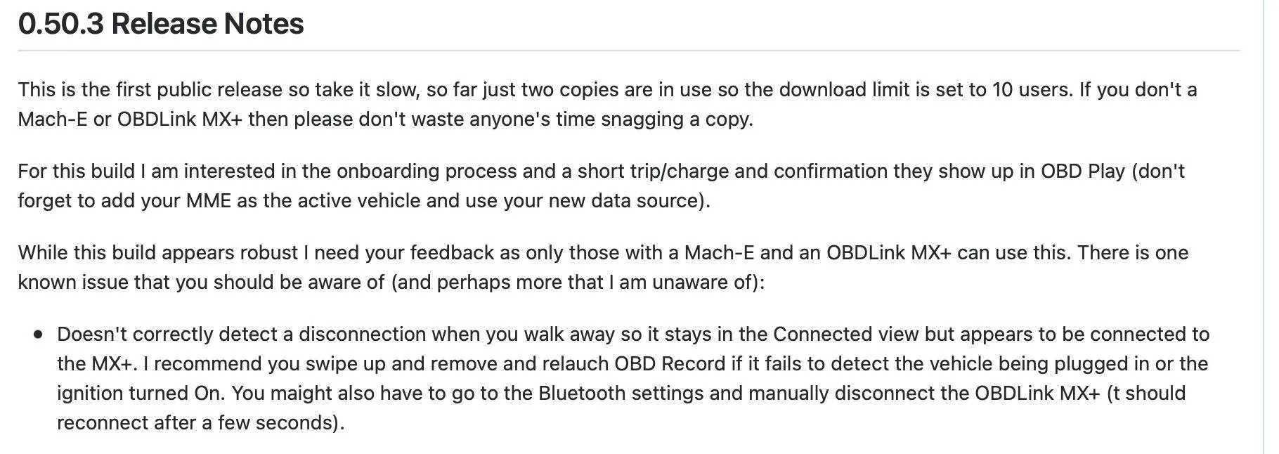 Ford Mustang Mach-E OBD Record: an iPhone app for logging Mach-E trips and charges 1679672031997