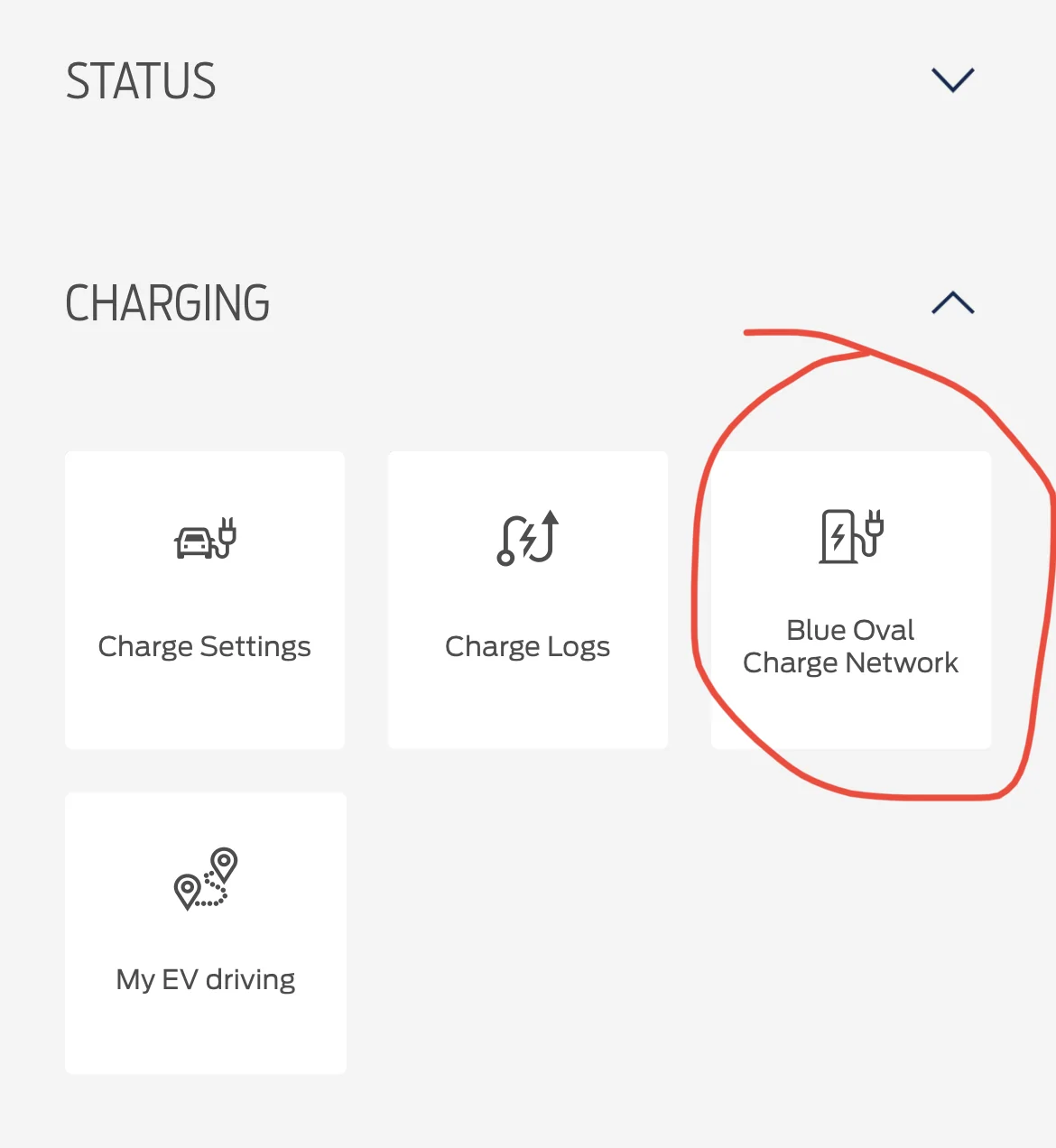 Ford Mustang Mach-E Blue Oval Charge Network - missing? 1679691413362