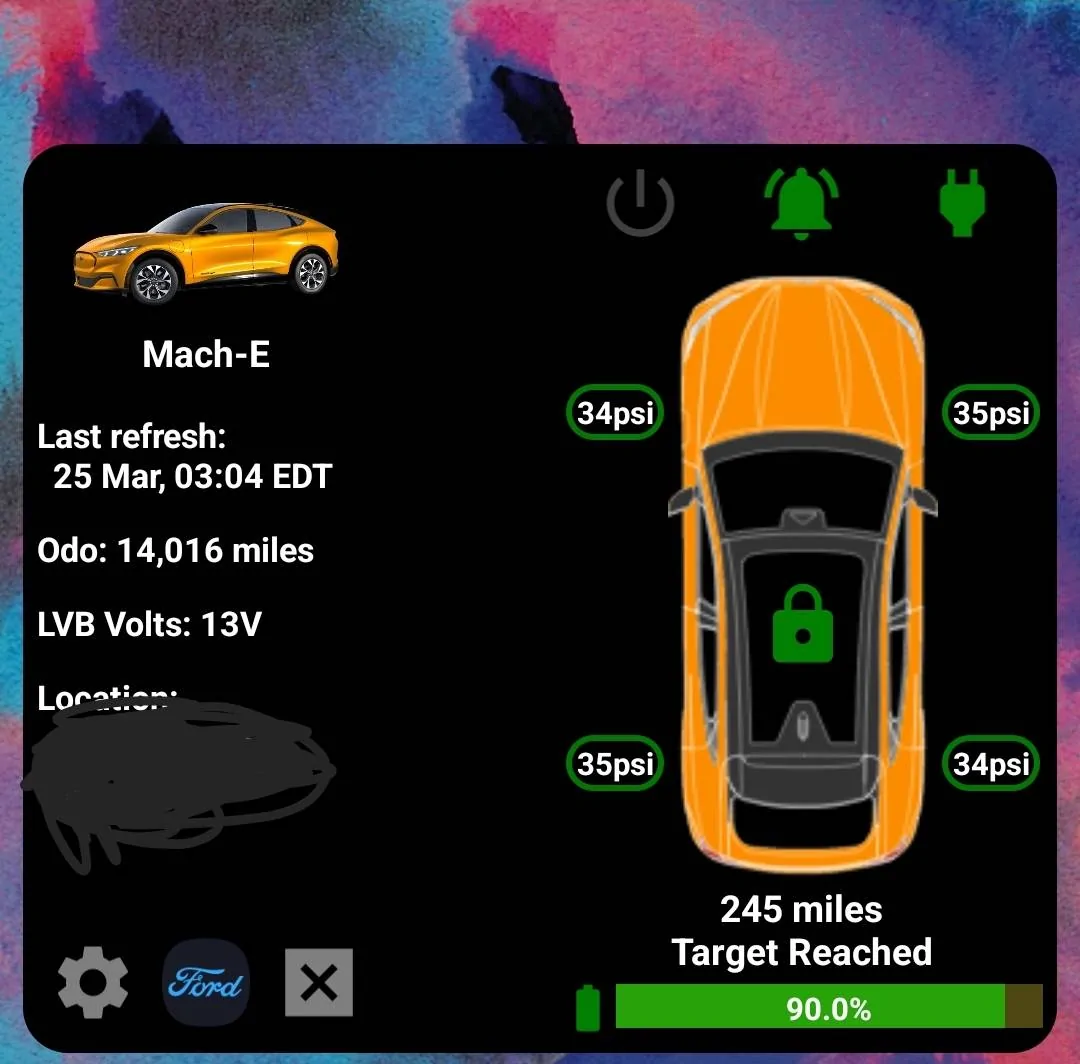 Ford Mustang Mach-E Android Widget for Mach-E [Less Complex] Screenshot_20230325_081316_Nova7