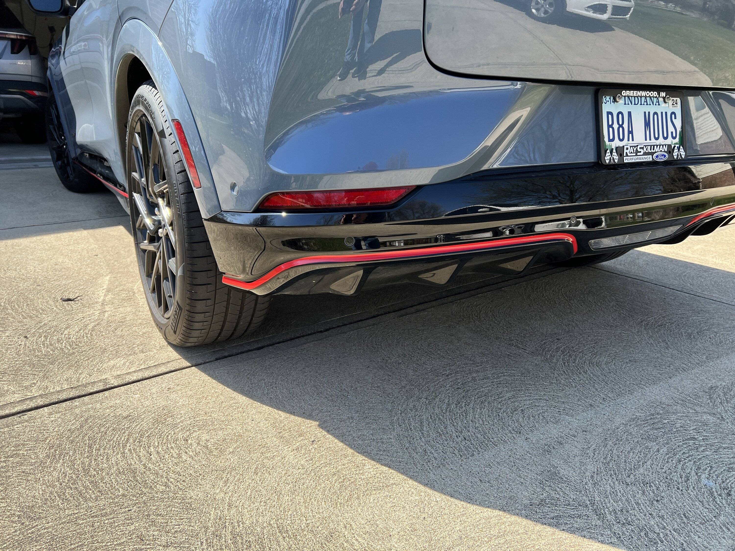 Ford Mustang Mach-E Red Pin Striping on Vapor Blue Mach-E D529BA5D-51D7-4AEC-B457-773F6AEC5577