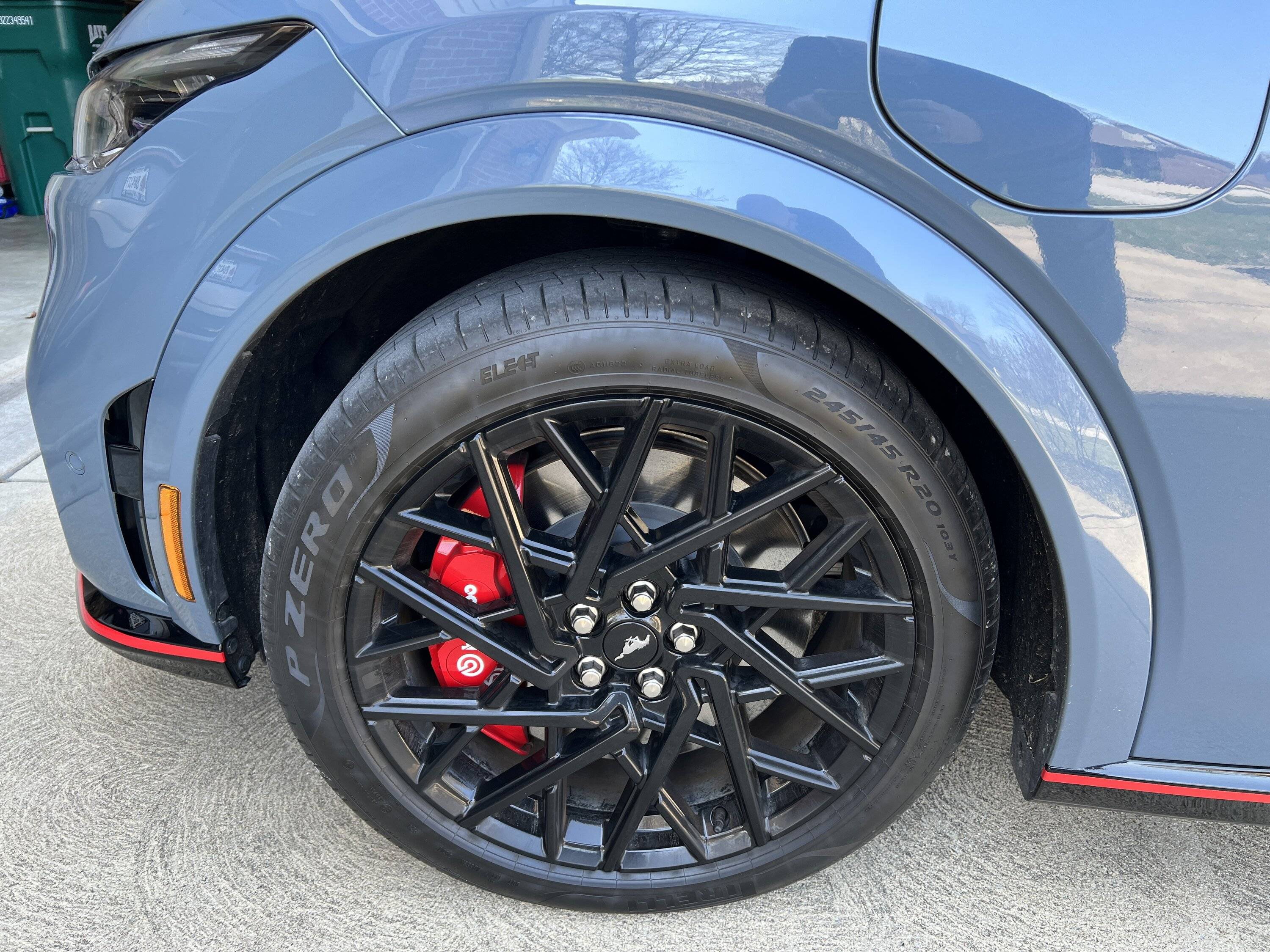 Ford Mustang Mach-E Red Pin Striping on Vapor Blue Mach-E 5F308504-89C1-4997-8368-8B535A13E27A