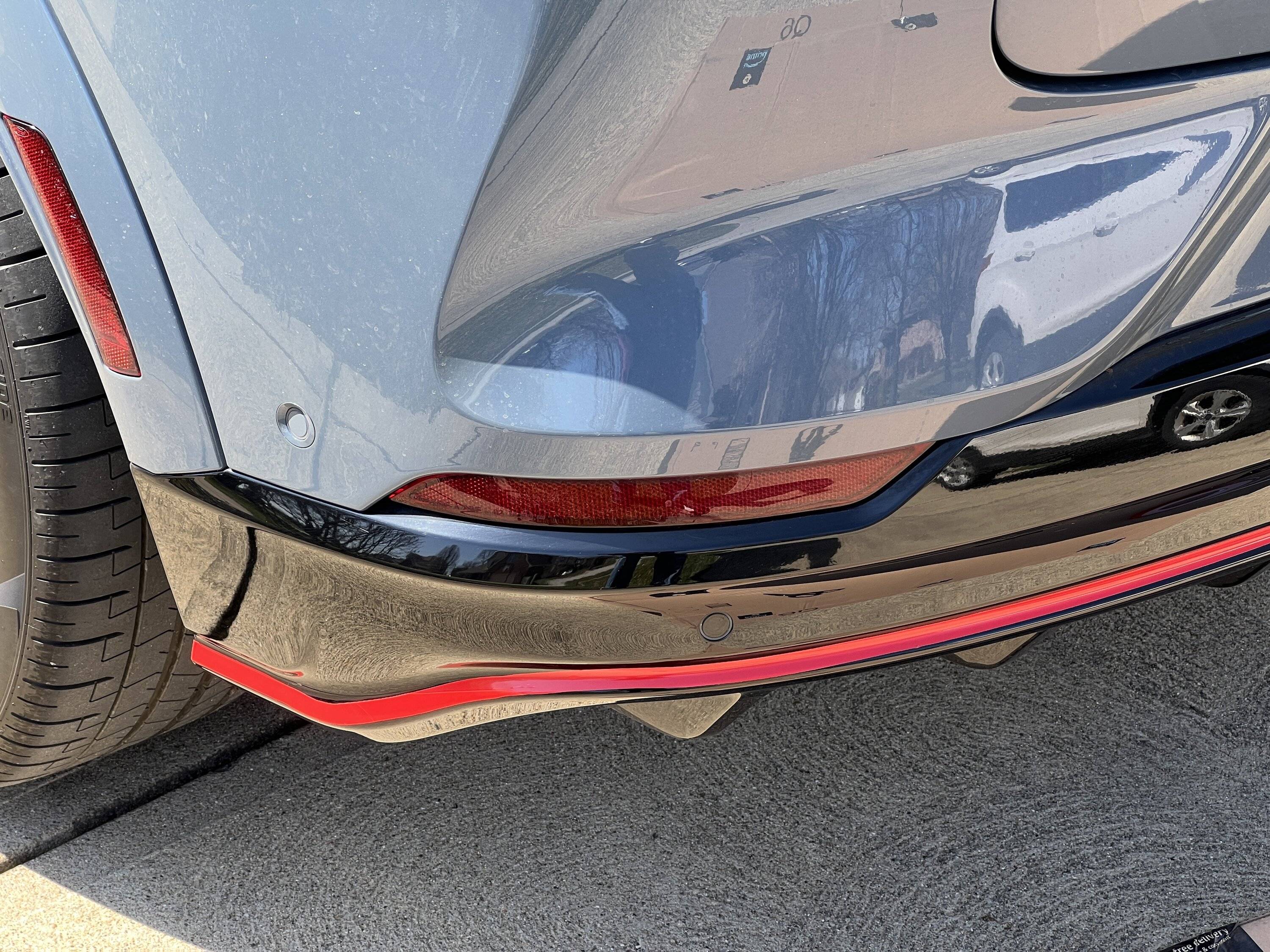Ford Mustang Mach-E Red Pin Striping on Vapor Blue Mach-E 39ECF9F3-3C9E-415B-8464-EFC5F690265D