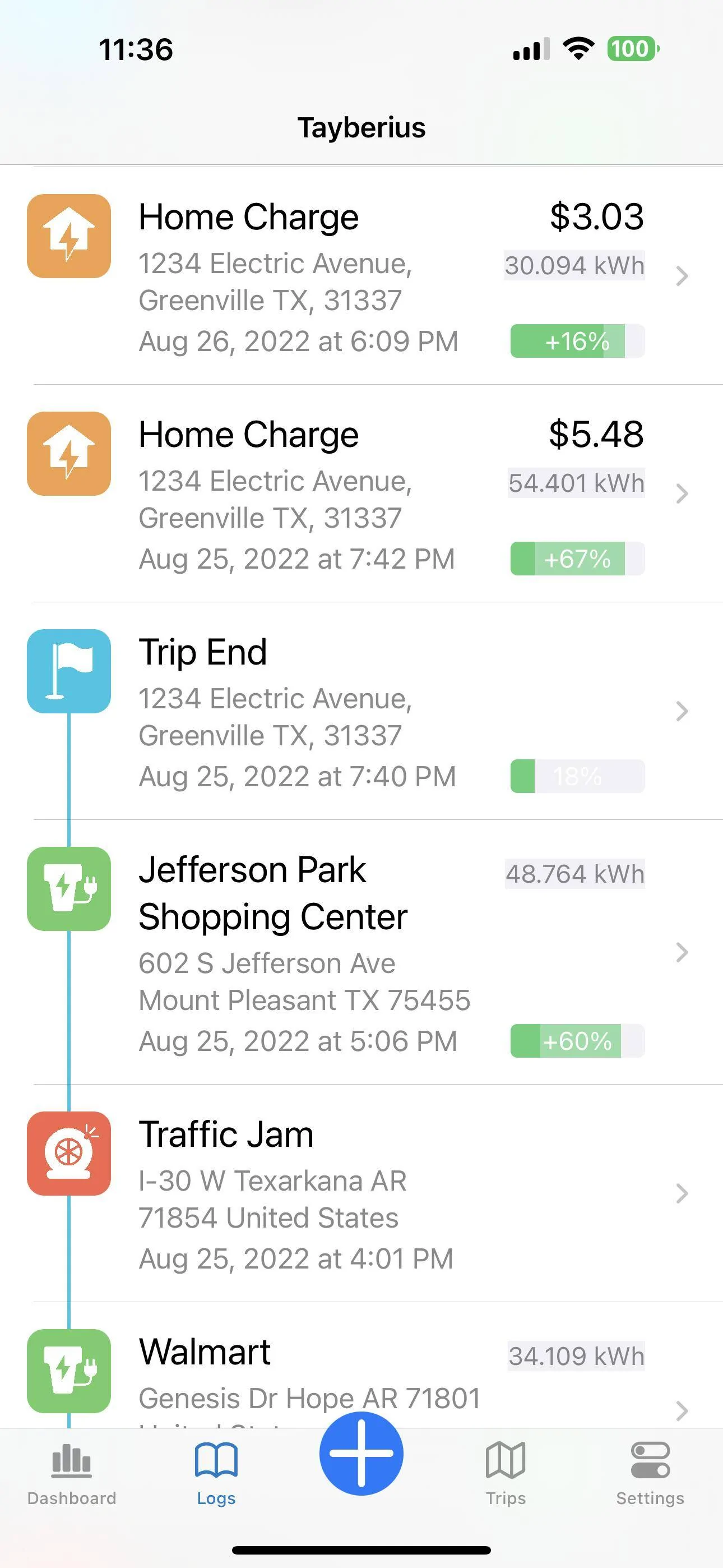 Ford Mustang Mach-E Chargey EV Charge/Trip Tracker for iOS Screen Shot 2023-03-12 at 11.36.43 PM
