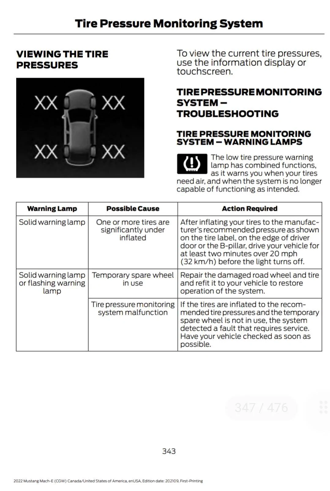 Ford Mustang Mach-E Tyre pressure low indicator not going off. Screenshot_20230401-105553