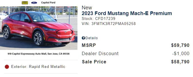 Ford Mustang Mach-E Trade in Value 1680579990039
