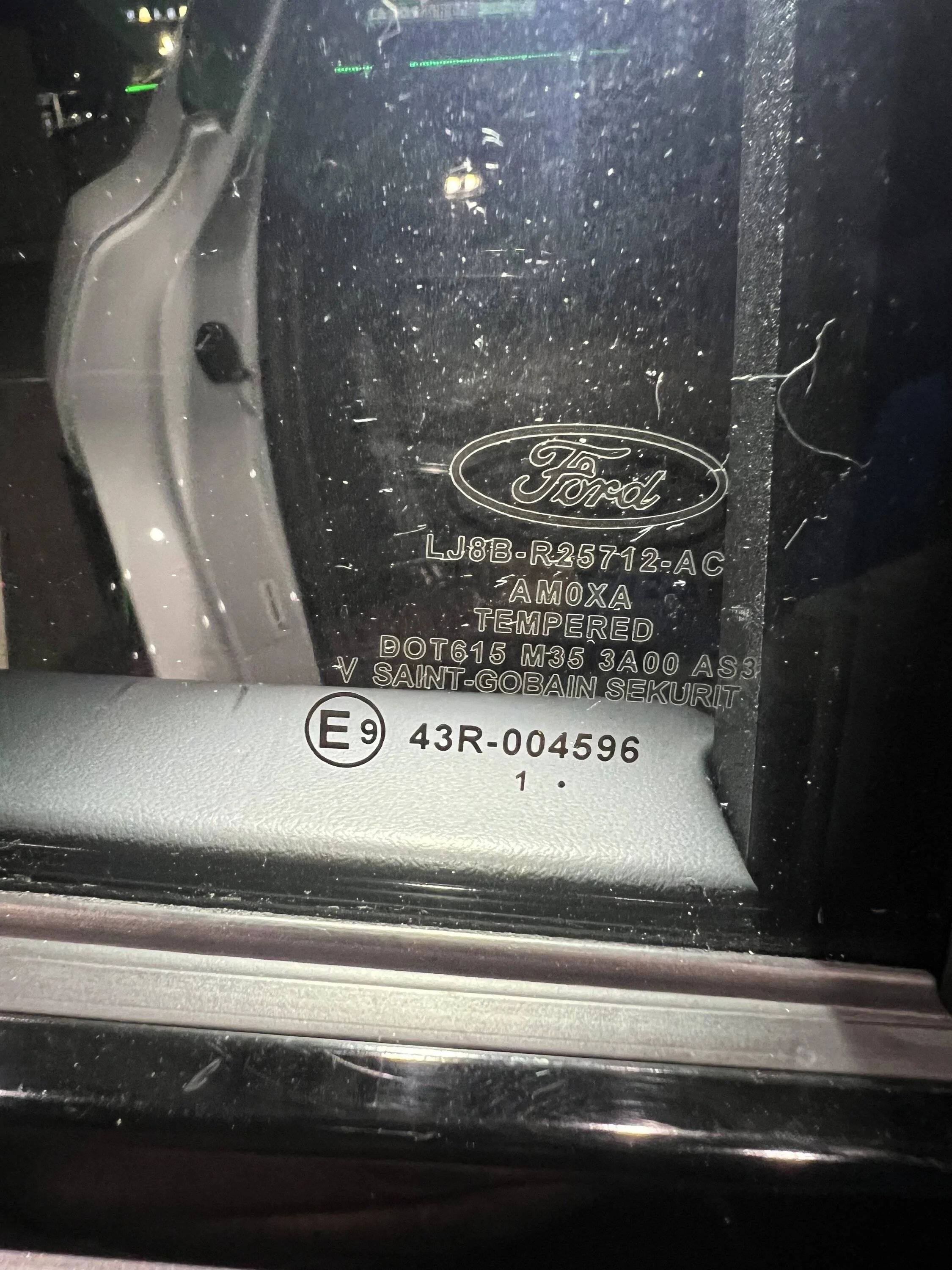 Ford Mustang Mach-E OEM Door Window spec B7E3C547-3137-4DCC-BBCB-E0348B36804A