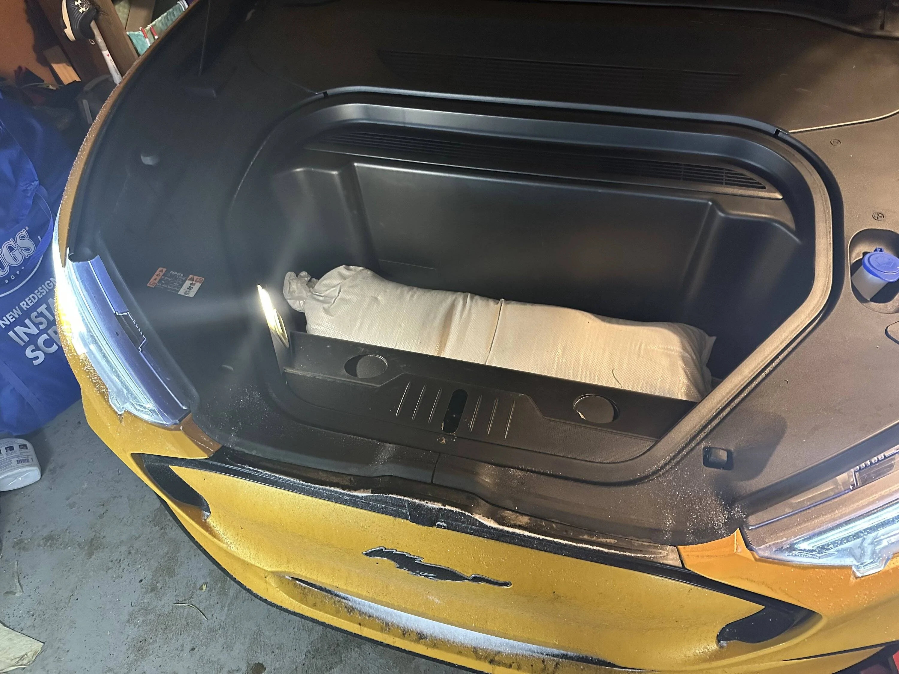 Ford Mustang Mach-E Snow/Sandbag Frunk update. IMG_4417