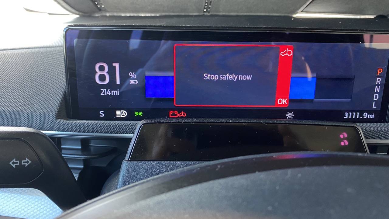 Ford Mustang Mach-E Stop Safely Now message advice FullSizeRender-preview Lar