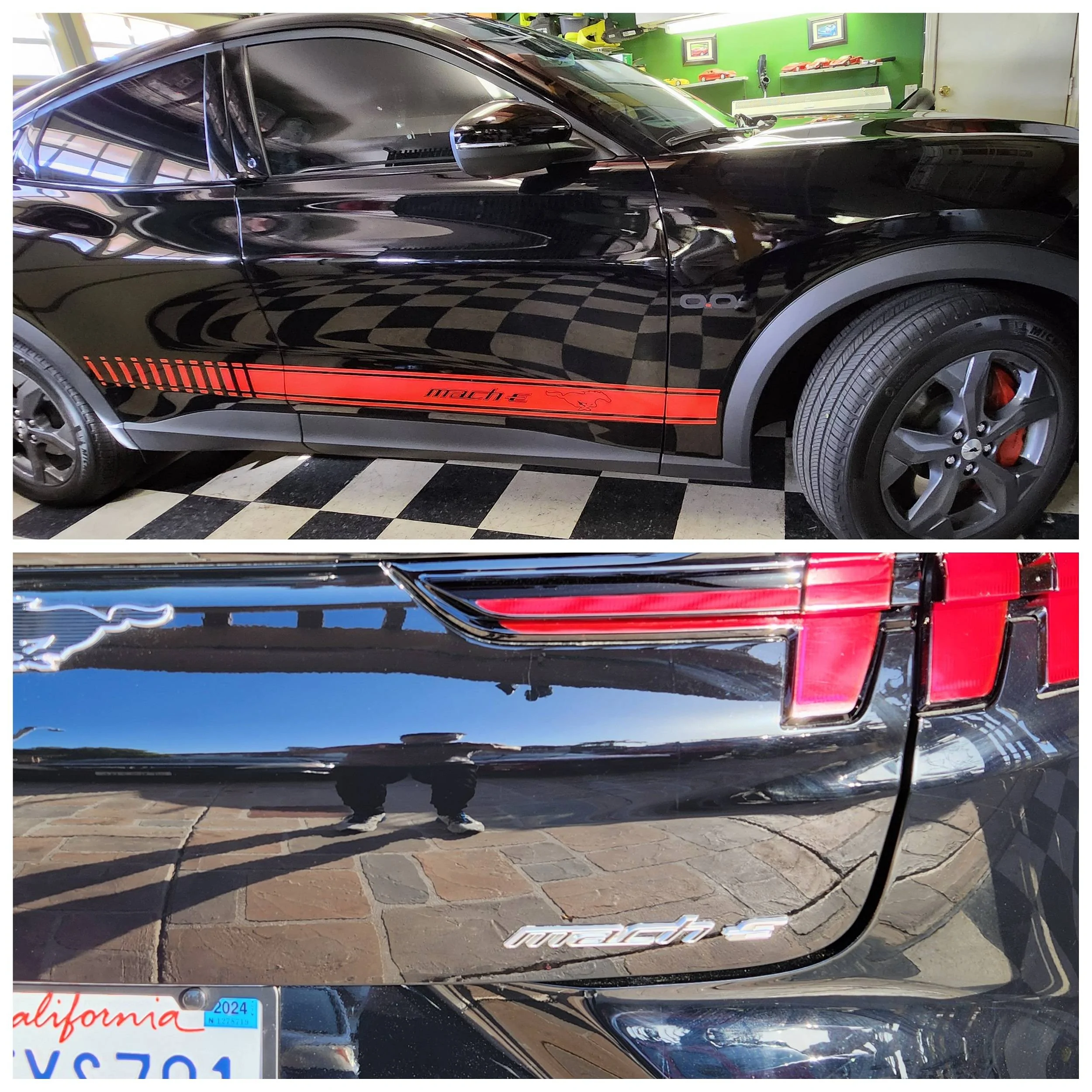 Ford Mustang Mach-E Replaced side badges with stripes and moved badge to tailgate. pixlr_20230419151820969[2]