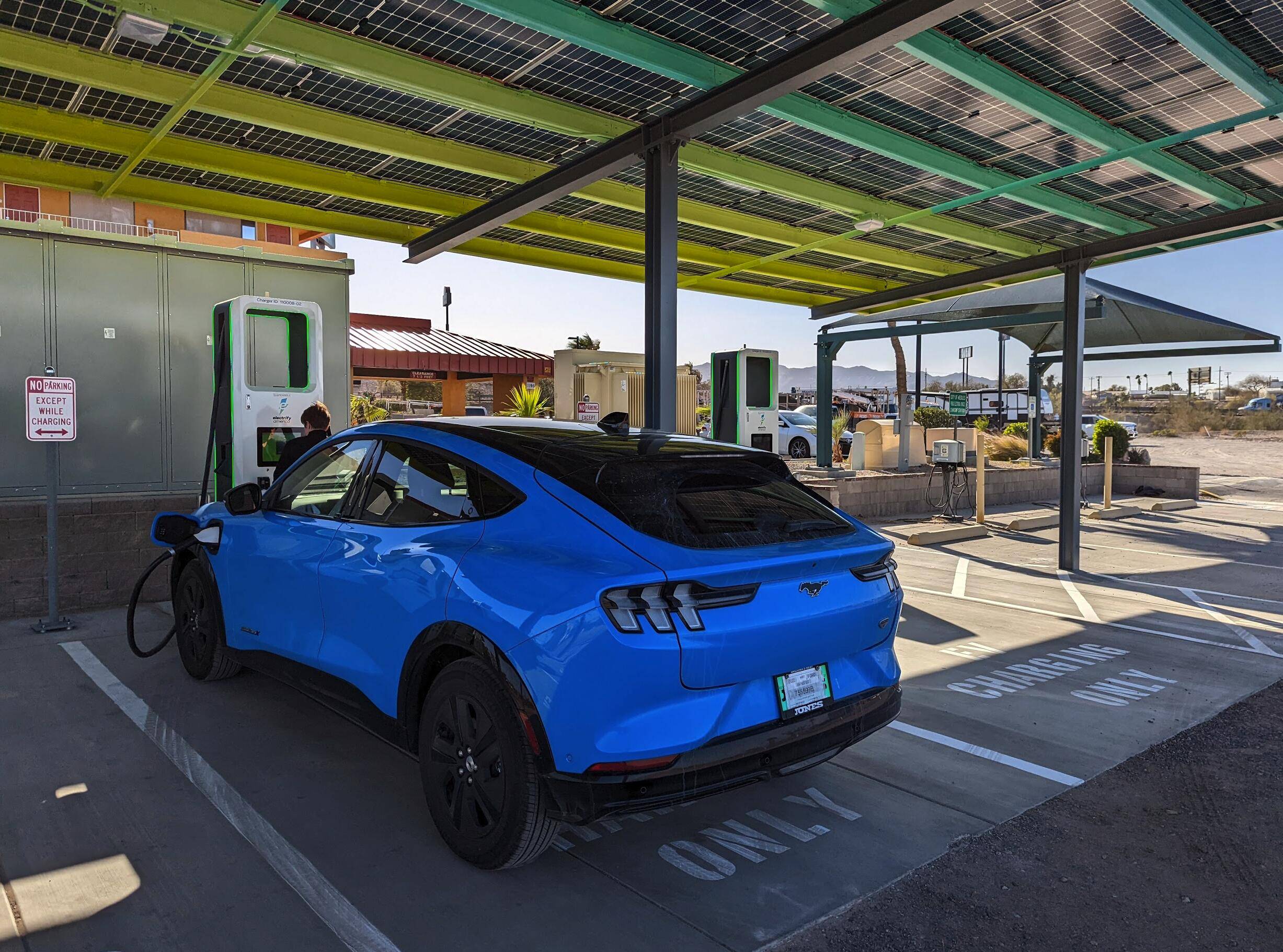 Ford Mustang Mach-E New Electrify America retrofit canopies Screen Shot 2023-05-05 at 15.23.13