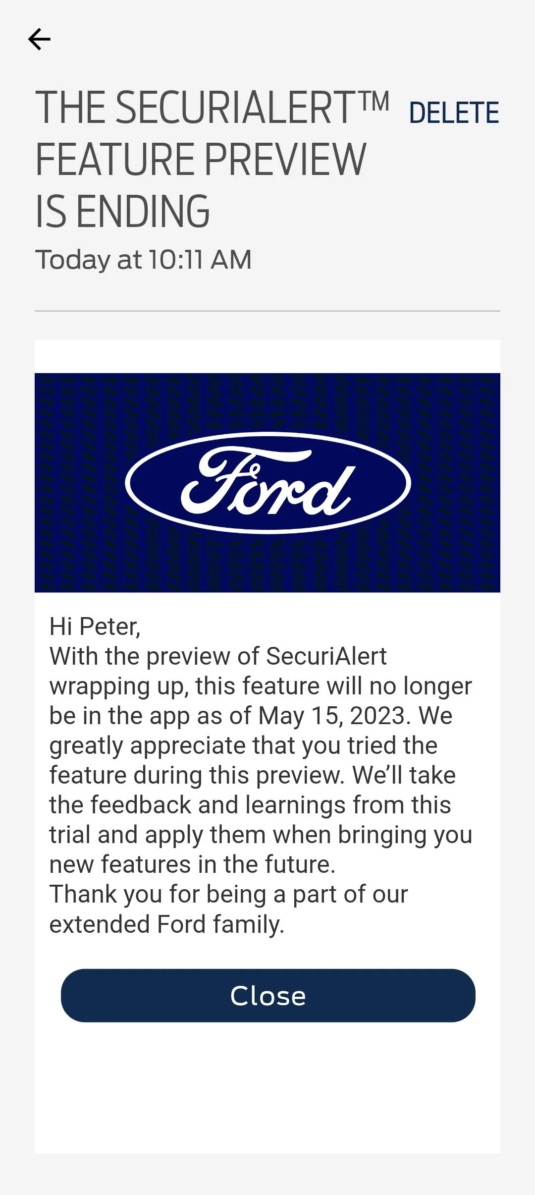 Ford Mustang Mach-E Securilert missing from Ford App after 4.2.4 Screenshot_20230510_124023_FordPass