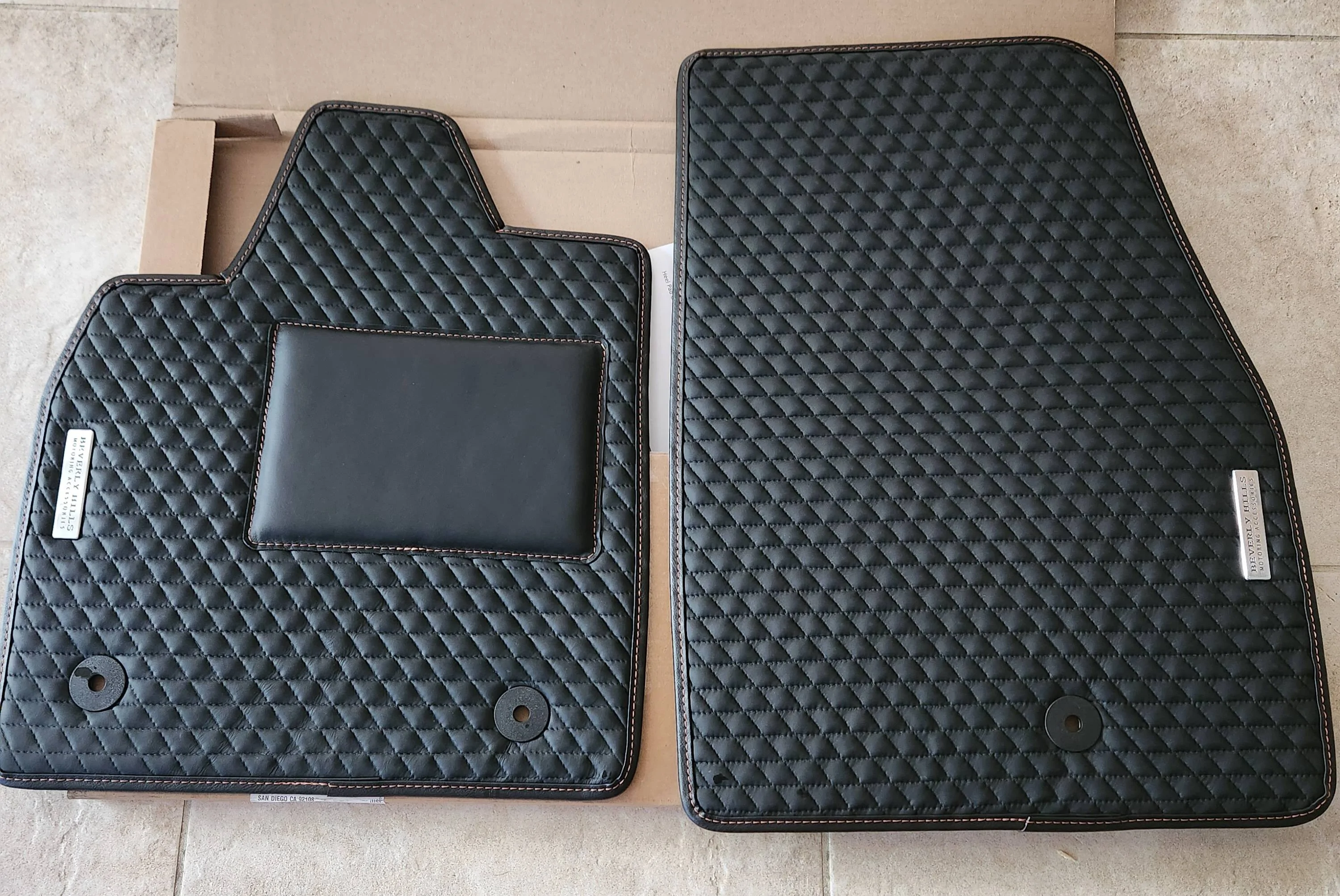 Ford Mustang Mach-E Splurged on luxury custom leather floor mats. 20230510_144027
