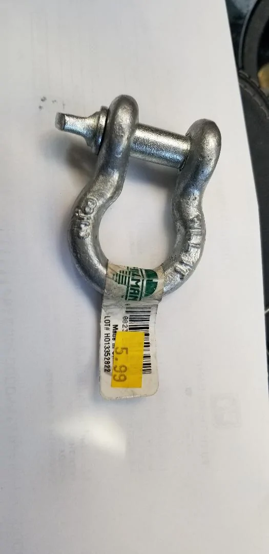 Ford Mustang Mach-E Mach-E stuck (front in) in a ditch Rear tow 1-ton shackle, price $5.99 + tax