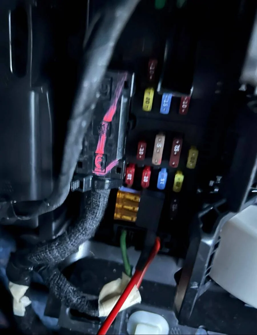 Ford Mustang Mach-E Thinkware Dashcam install using Ford supplied OBDII wire harness 1684547893858