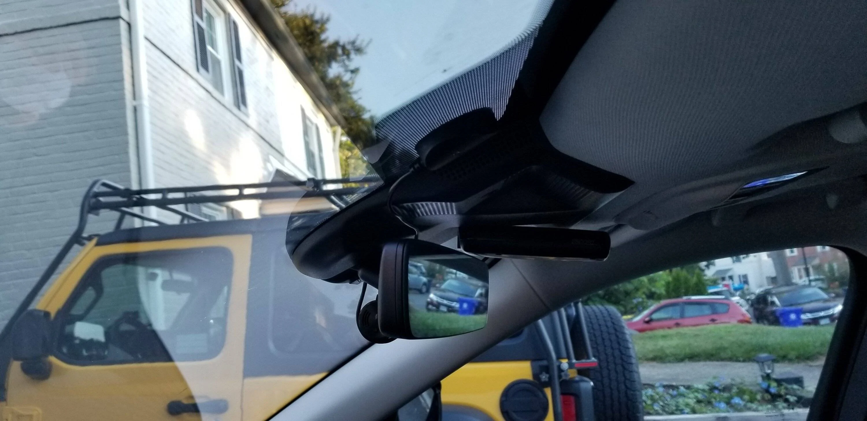 Ford Mustang Mach-E Thinkware Dashcam install using Ford supplied OBDII wire harness Escort Passport radar detector and the Thinkware F70 camera and its GPS module - from profil