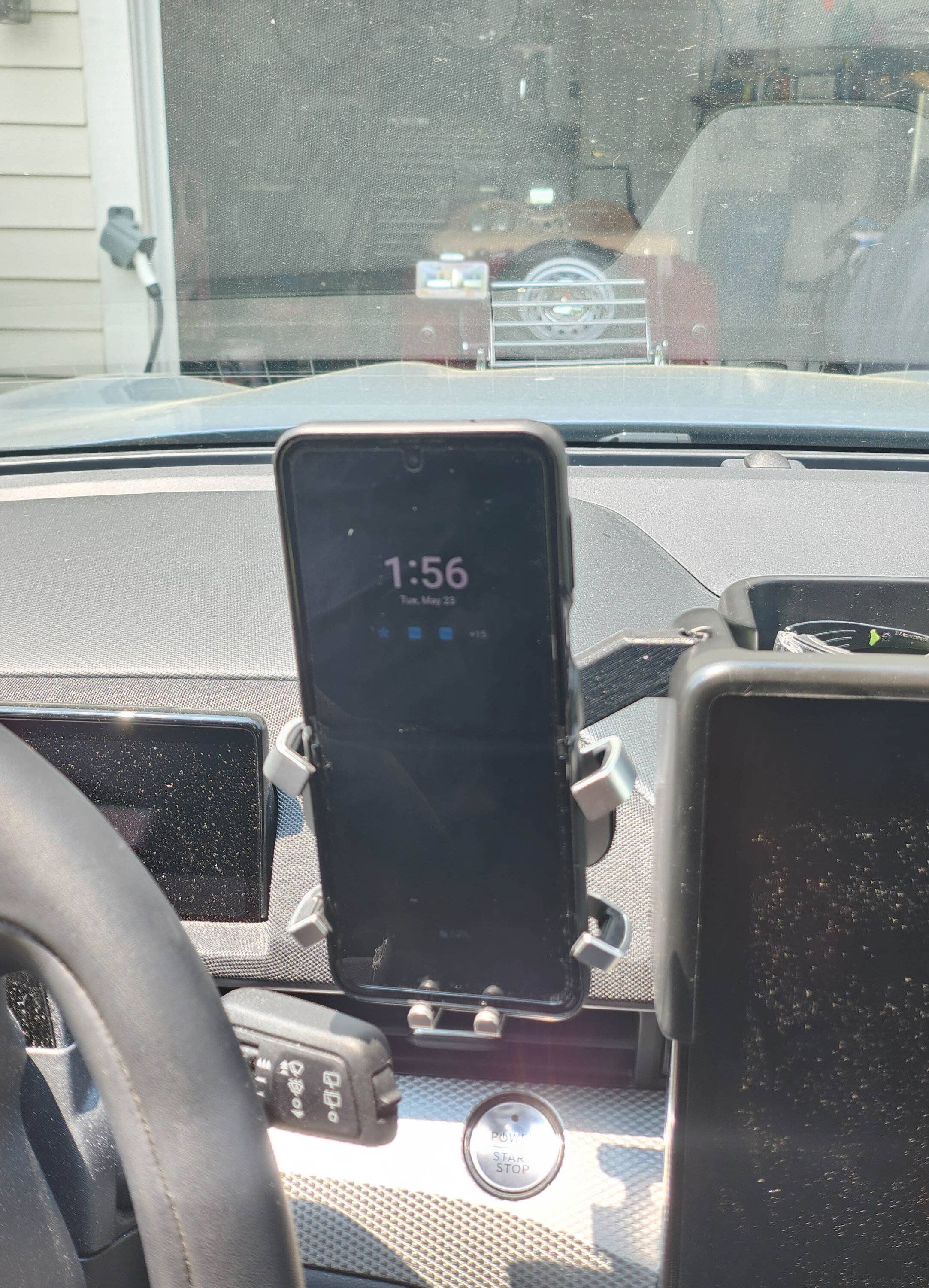 Ford Mustang Mach-E Modified AOSK Phone Holder Arms Phone in 3D printed arm on AOSK tray