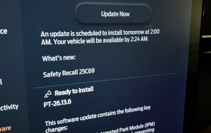 Safety Recall 25C69 OTA Rolling Out
